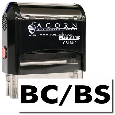 Large Self-Inking BC/BS Stamp with Yellow Ink