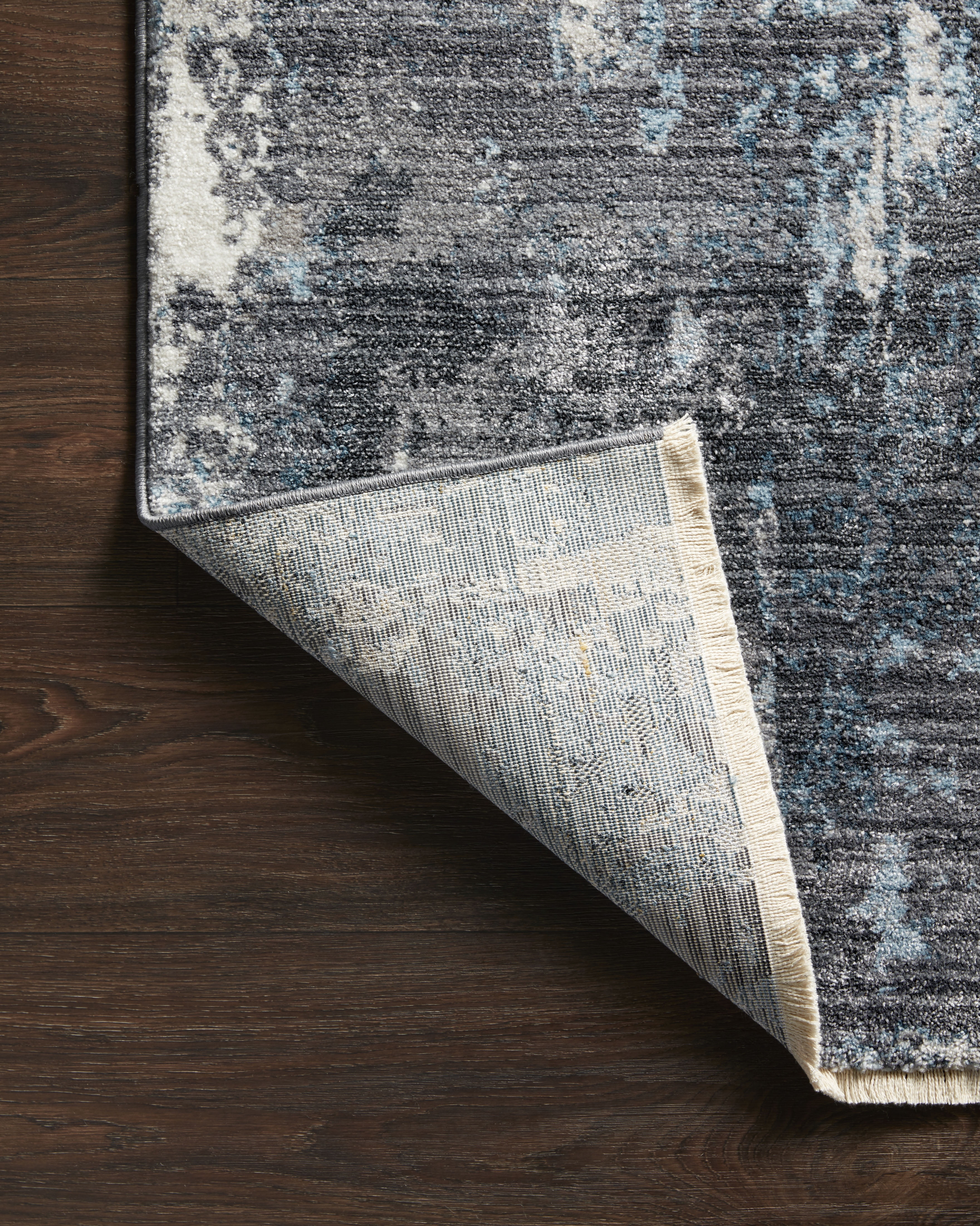 Loloi II Samra SAM-06 Charcoal / Sky Abstract Area Rug 18" x 18" Sample Swatch