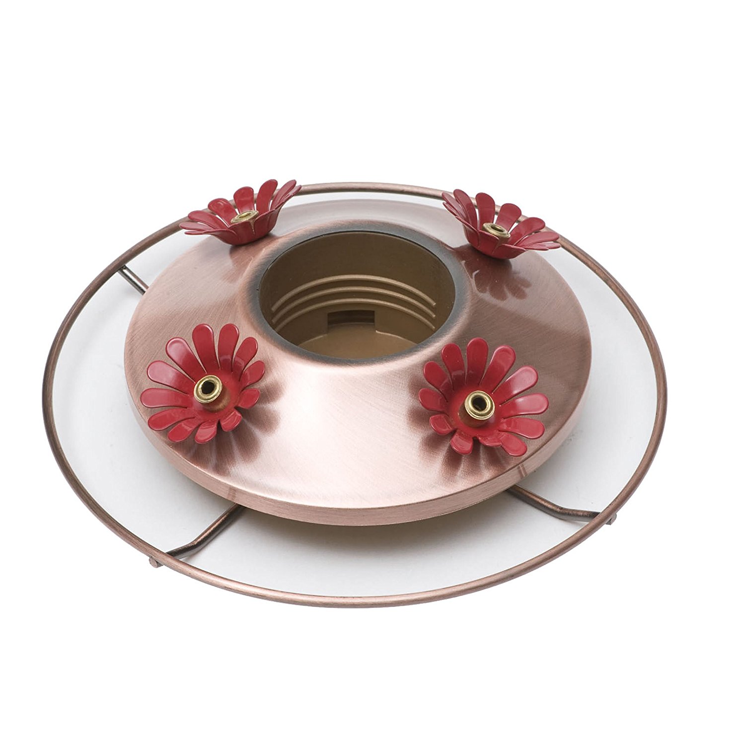 710b Elegant Copper Glass Hummingbird Feeder With Free Nectar