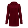 thumbnail image 2 of Vedolay Womens Plus Size Tops Womens Casual Sweatshirt Crewneck Long Sleeve Solid Color Fall Soft Tops,Red S, 2 of 5