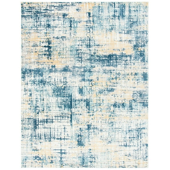 SAFAVIEH Skyler Mandy Distressed Area Rug, Navy/Gold, 8' x 10'