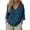 Blue, variant on Summer Tops for Women Pure Color 3/4 Sleeve V Neck Petite Clothing for Women,Blue,L