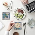 thumbnail image 1 of POGLIP World Map Handprint Blue Sky Set of 8 Coaster for Drinks, Absorbent Ceramic Stone Coasters Cup Mat with Cork Base for Home Kitchen Room Coffee Table Bar Decor, 1 of 4