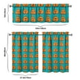 thumbnail image 6 of Halloween Trick or Treat Curtains - Cute Ghost Pumpkin Illustration Kitchen Tier Set Semi-Sheer, 6 of 6