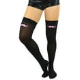 thumbnail image 4 of Tobeinstye Women's Cute Mustache Thigh High Tights Color: Black/Pink One Size, 4 of 6