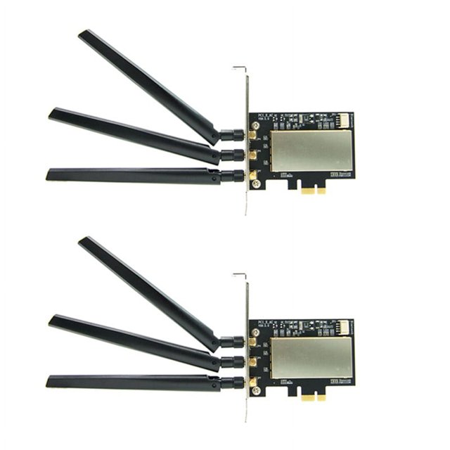 2X para Broadcom Bcm94360CSAX Bcm943602CS Bcm94331CSAX Tarjeta WLAN Adaptador Convertidor de Escritorio PCI-E + Antena para Tarjeta WiFi de