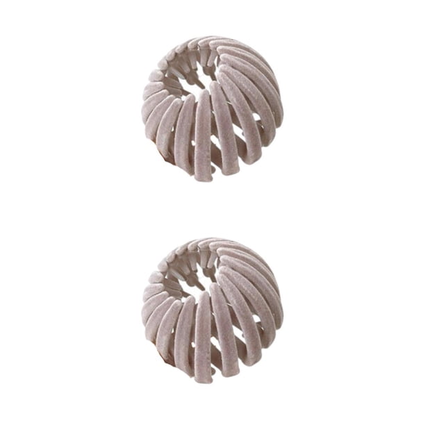 Jumpingount Mujer Birdnest Hairclip Decoración portátil Grab Clip Hairband Horquilla Headwear Hair Styling para Casual Party Pink Rosado 2piezas