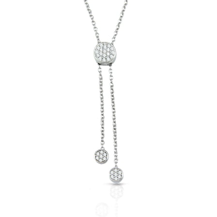 Natalia Drake 1/4 Cttw Diamond Slider Y Necklace for Women in Rhodium Plated Sterling Silver (Color HI / Clarity I2-I3)