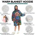 thumbnail image 5 of Wearable Oversized Blanket,Pioneer Flower Floral Print Pattern Wearable Blanket Hoodie for Adults,Cozy Hooded Blankets with Super Pockets,Super Warm Fuzzy Pullover for Women & Men, 5 of 6