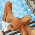 thumbnail image 5 of Womens Low Wedge Sandals Comfortable Dressy Arch Support Slides Orthopedic Sandals Slip On Summer Shoes, 5 of 9