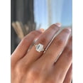 thumbnail image 5 of 2.00Ct Emerald Cut Moissanite Accent Engagement Ring, Round Side Stone, 18K Yellow Gold, US 4, 5 of 8