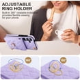 thumbnail image 4 of Phone Case for Samsung Galaxy S24 Plus S24+ 5G Wallet Cover with Tempered Glass Screen Protector and Wrist Strap Ring RFID Blocking Card Holder Leather Cell S24plus 24S + S 24 24+ Women Purple, 4 of 12