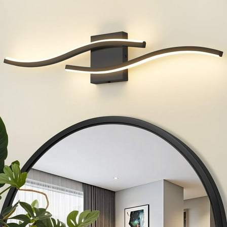 Deyidn Modern 2-Light LED Wall Sconce, 31.5" Black Dimmable Bathroom Vanity Light with 5 Color Temperatures for Hallway Bedroom