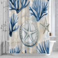 thumbnail image 2 of Sky Blue Coral Bathroom Shower Curtain, Retro Starfish Coastal Summer Shell Waterproof Washable Soft Bath Curtain for Bathtub Decor with 12 Hooks&Grommet, 36x78 Inch, 2 of 9