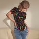 thumbnail image 3 of Balery Music Notes Body de cuello redondo de manga corta para mujer Tops de manga corta Tops básicos-X-Large, 3 of 7