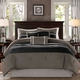thumbnail image 2 of Madison Park Palmer 7 Piece Comforter Set, Queen, Black/Gray, 2 of 5