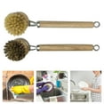 thumbnail image 6 of deevoka 2 Piece Dishwashing Brush Set with Handle, Dishwasher Scrubber, Kitchen Scrubber sisal and horse hair, 6 of 9
