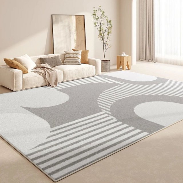 Light Luxury Rugs for Bedroom Large Area Anti-slip Mat Cream Style Living Room Decoration Plush Rug Fluffy Soft Study Carpet My Lux Decor Round