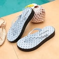 thumbnail image 4 of Xdegoge Flip Flops for Women Open Toe Flatform Thong Sandals Retro Polka Dot Print Thick Sole Slip On Casual Beach Vacation Daily Shoes, 4 of 9