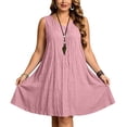 thumbnail image 3 of Kukoosong Women's Sleeveless V-Neck Tank Dress with Pockets, Midi Casual Loose Flowy A-Line Dress, Boho Summer Beach Dress, 3 of 7