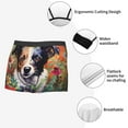 thumbnail image 3 of Pofeuu Colorful Flower Dog Print Men’s Boxer Briefs, Moisture-Wicking Underwear, Regular,Trunk-Small, 3 of 5