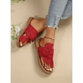 thumbnail image 4 of Women Bow Decor Thong Sandals, Fashion Khaki Toe Post Sandals For Summer, 4 of 4