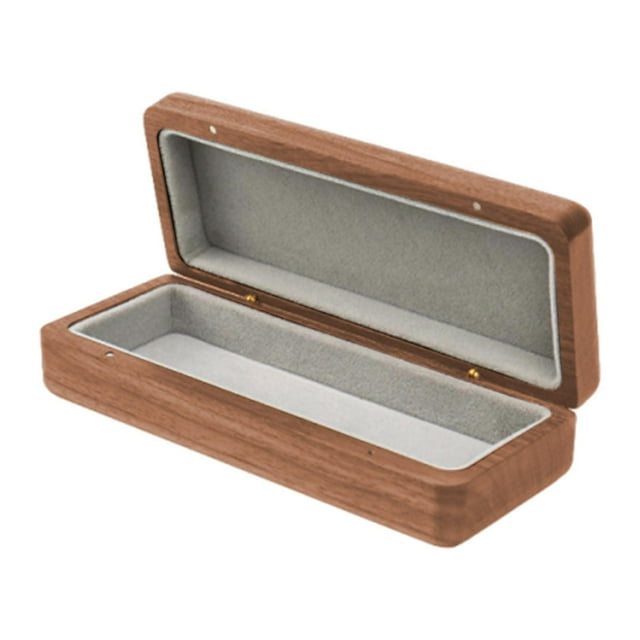Estuche rígido para gafas de madera, portátil, con esquinas redondeadas, estuche para gafas marrón claro