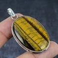 thumbnail image 2 of Tiger Eye Handmade 925 Sterling Silver Jewelry Pendant 2.36", 2 of 2
