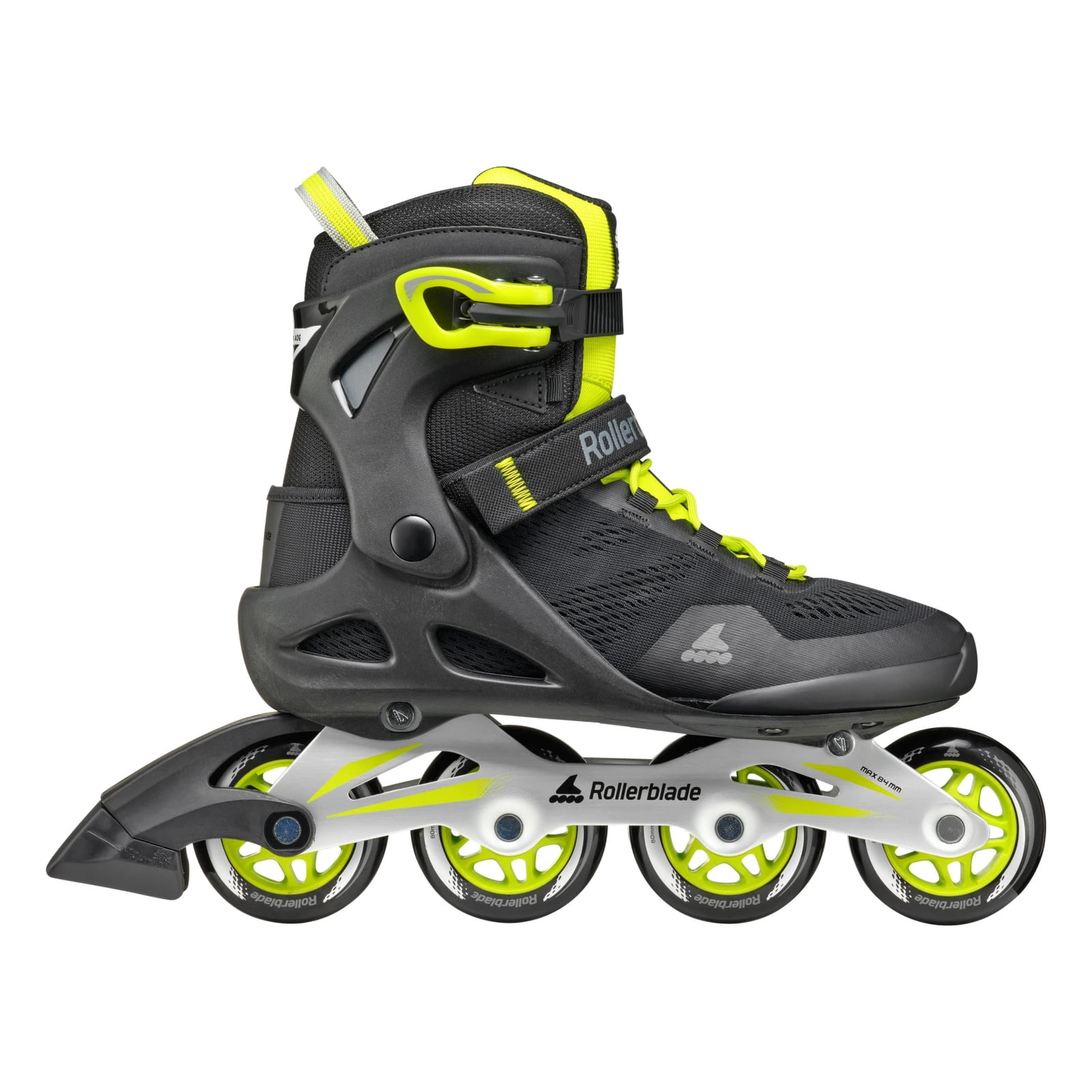 ROLLERBLADE Adult Male Macroblade 80 Inline Skates, Color: Black/Lime, Size: 10/10.5