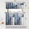 thumbnail image 4 of Blue Kitchen Curtains Tiers and Valances Set 3 Piece for Windows White and Grey Kitchen Window Curtains Set,Modern Abstract Art Valances for Living Room(36" Tiers Set), 4 of 5