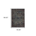 thumbnail image 5 of HomeRoots 3' X 5' Blue And Purple Oriental Power Loom Area Rug, 5 of 6