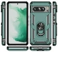 thumbnail image 2 of For Google Pixel 9 Pro XL Case ,Heavy Duty Shockproof Body Phone Cover Built in Metal Rotated Magnetic Ring Holder Kickstand,Dual Layer Military-Grade Drop protection,Darkgreen, 2 of 7