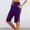 Purple, variant on Yteetum Womens Bermuda Shorts Elastic Waist Athletic Shorts Fashion Sports Casual Drawstring Pocket Knee Length Shorts Leg Split Five Short Pants