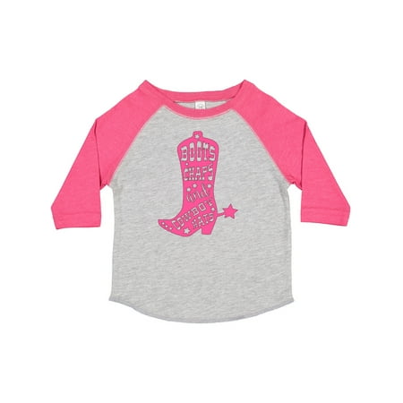 

Inktastic Boots Chaps and Cowboy Hats Pink Boot Gift Toddler Boy or Toddler Girl T-Shirt