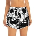 thumbnail image 2 of Gukieu Psychedelic Skull Illusion Art Print Women's Sports Shorts with Drawstring Elastic Waistband for Running, Yoga, Fitness-XX-Large, 2 of 7