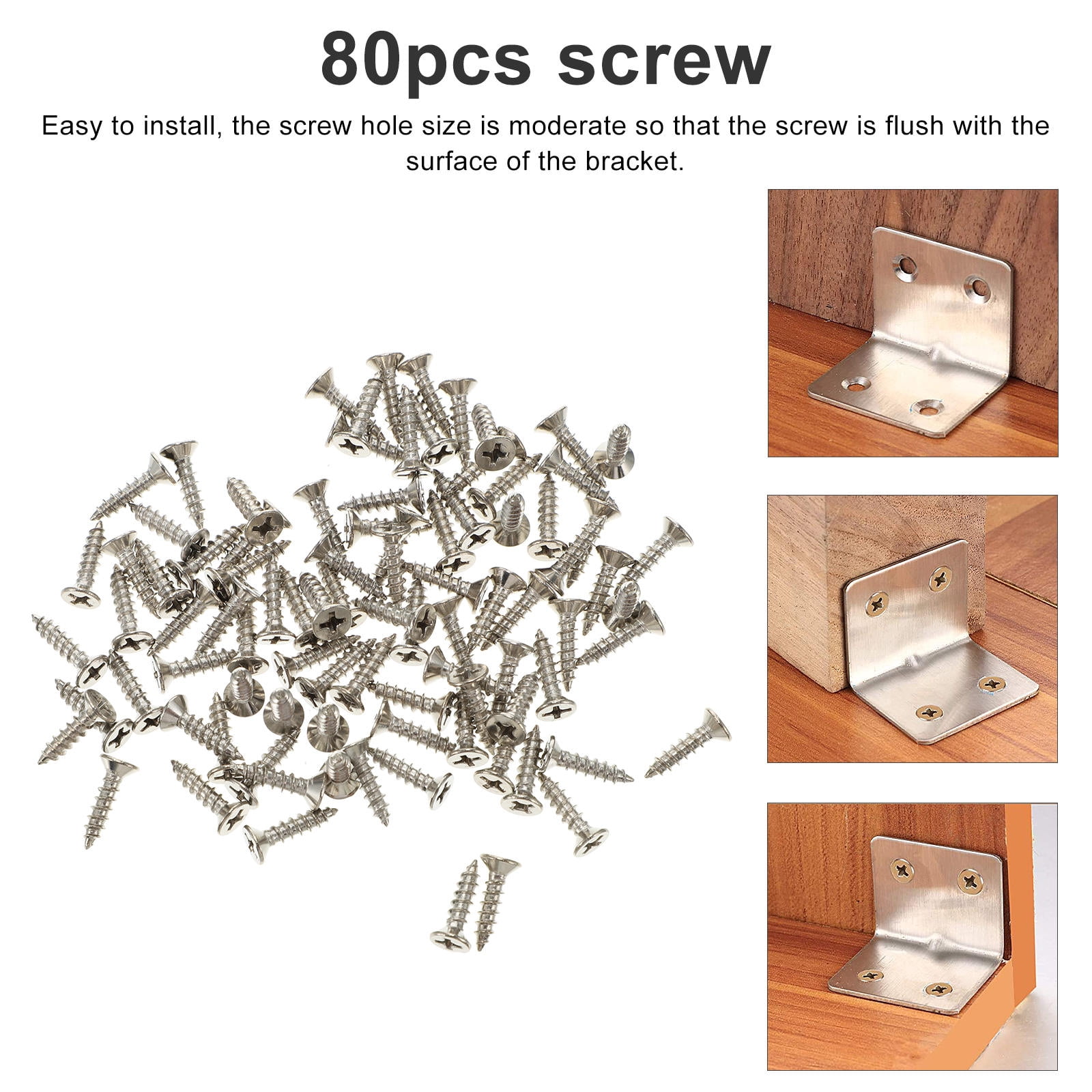 LABSERRON  40Pcs L Shape Corner Braces, Silver, 90 Degree Design, Heavy Duty for Furniture, No Cutting
