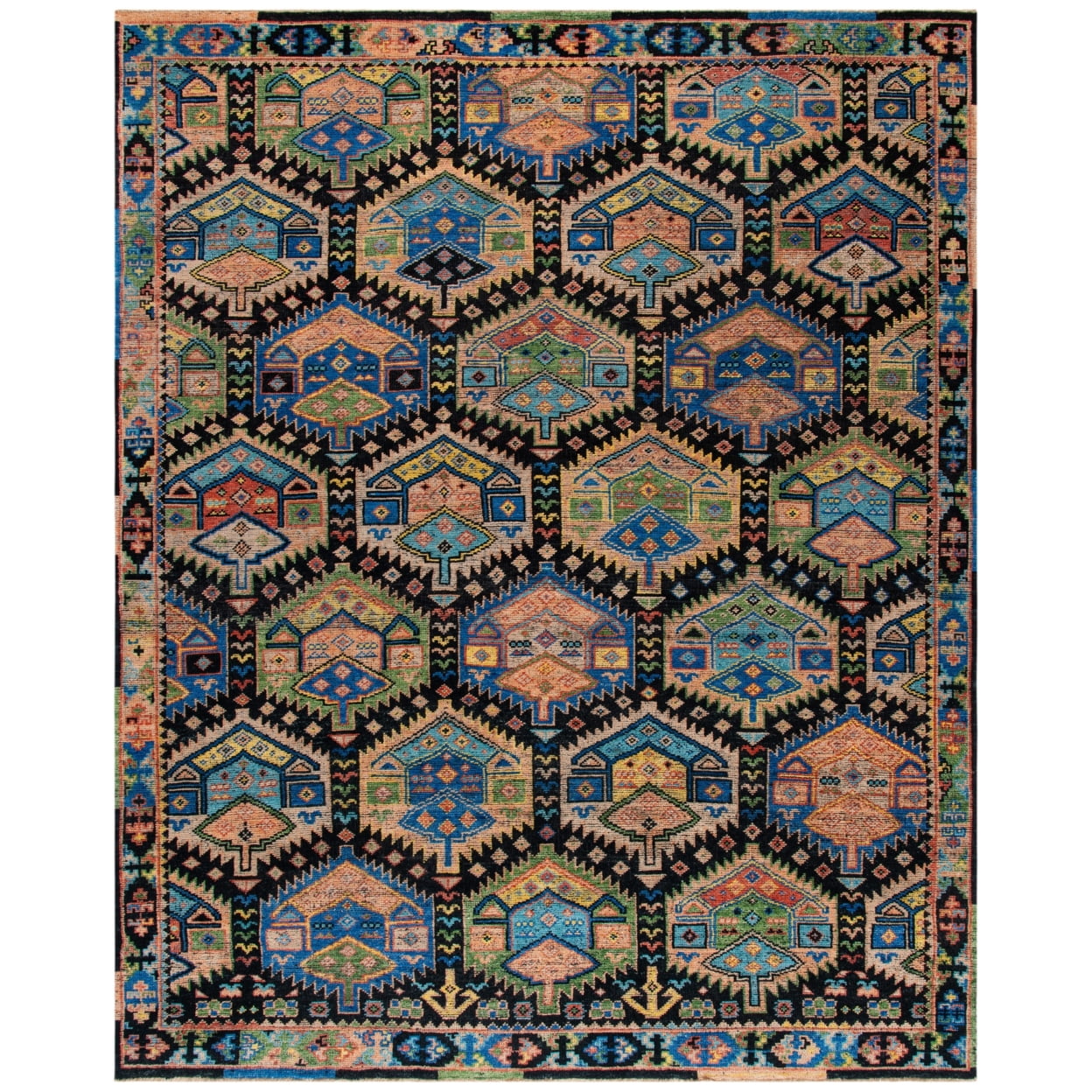 SAFAVIEH Isabella Kuzman Floral Bordered Area Rug, Grey/Dark Grey, 5'3" x 7'6"
