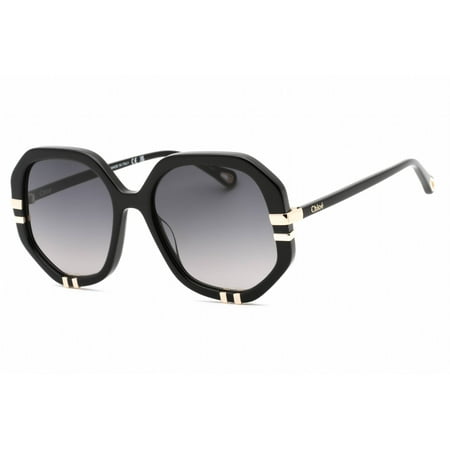 Chloe CH0105S 008 Women's Black Plastic Geometric Frame Sunglasses