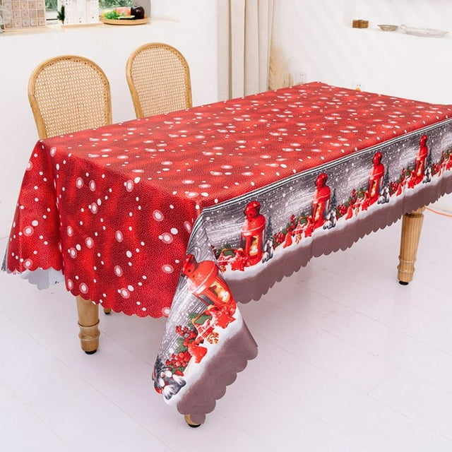 Greyghost Christmas Rectangle Tablecloth, Tabletop Cloth Decorative Fabric Kitchen Table Cover for Outdoor and Indoor, Wrinkle Resistant Washable Backdrop Curtain for Anniversary, Party, 71х57'