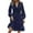 Dark Blue, variant on WTOBBY Women's Fashionable Waist Cinching Slimming Polka Dot Printed Long Sleeve Dress Figure-Flattering Dot Pattern Feminine Silhouette for Office Daily Dress with Western Flair,Black L