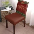 thumbnail image 2 of Chair Covers for Dining Room Set of 4,Merry Christmas Santa Bells Berry Stretch Seat Protector Removable Washable Chairs Slipcovers for Kitchen Banquet Wedding Hotel,Xmas Tree Branches on Red, 2 of 6