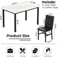 thumbnail image 3 of Lamerge 4-person marble dining table and chairs set for kitchens, dining rooms, breakfast corners, compact spaces, with faux marble pattern table and 4 PU leather upholstered chairs, beige + black, 3 of 7