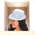 thumbnail image 2 of SILVERFEVER Pinstripe Fedora Men's Women's Thin Brim Trbly Hat Gangster Gatsby Costume Hats, 2 of 7