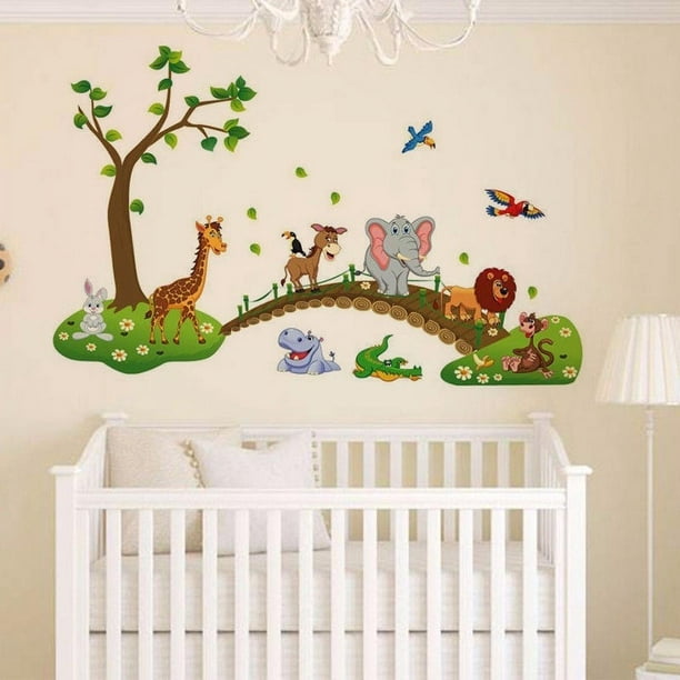 Cartoon Animals Removable Wall Decal Stickers Kids Baby Nursery Room Decor Com - Baby Nursery Wall Decor Stickers
