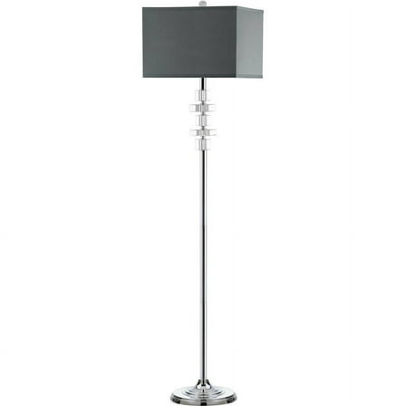 SAFAVIEH Times Square 60.5 in. H Floor Lamp, Clear/Grey Shade