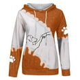 thumbnail image 4 of Fiaer Women Hoodies Cute Dog Fist Bump Graphic Long Sleeve Hooded Pullover Oversized Drawstring Baggy Fit Sweatshirts with Pockets Orange M, 4 of 4