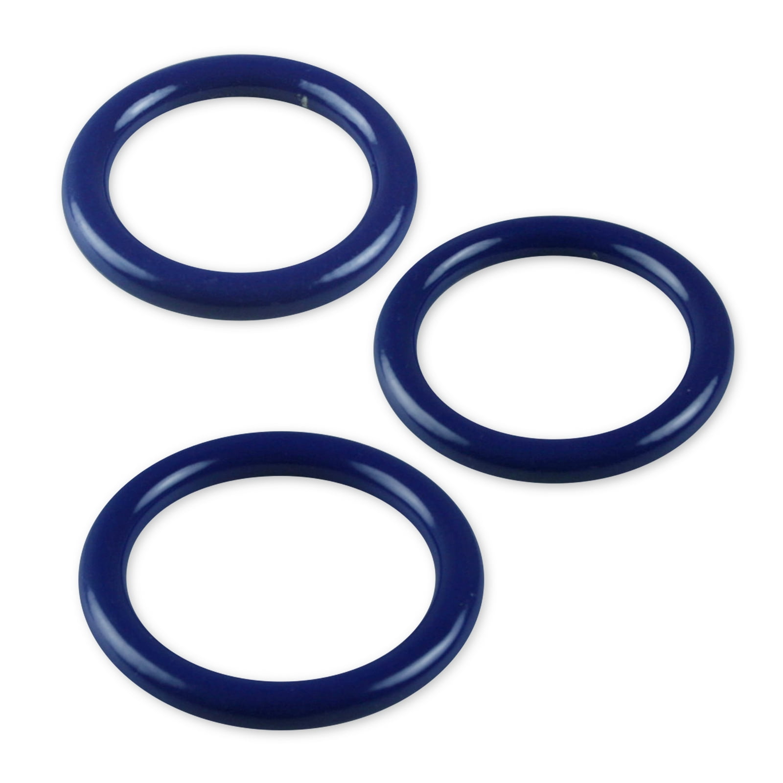 LeLuv 6mm Round Gauge Glans Rings | 26mm, 28mm, 30mm I.D. Sampler Set | Powder Coated Blue