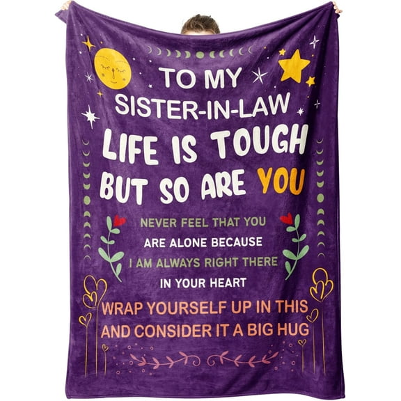 Sister in Law Gifts, Christmas Blanket Gifts for Sister in Law, Sister in Law Birthday Gifts, Sister-in-Law Gift on Mother''s Day, to My Sister in Law Blanket, 60"x 50"