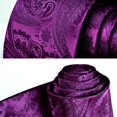 thumbnail image 6 of HISDERN Paisley Ties for Men Solid Tie Handkerchief Floral Men's Necktie & Pocket Square Set,Purple-B, 6 of 8