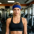 thumbnail image 5 of Stretchy Cotton Terry Sweat Wicking Sports Headbands Non Wide Knit Workout Hair Bands Moisture Absorbing Athletic Head Wraps for Running Cycling Yoga Gym Outdoor Exercise, 5 of 8